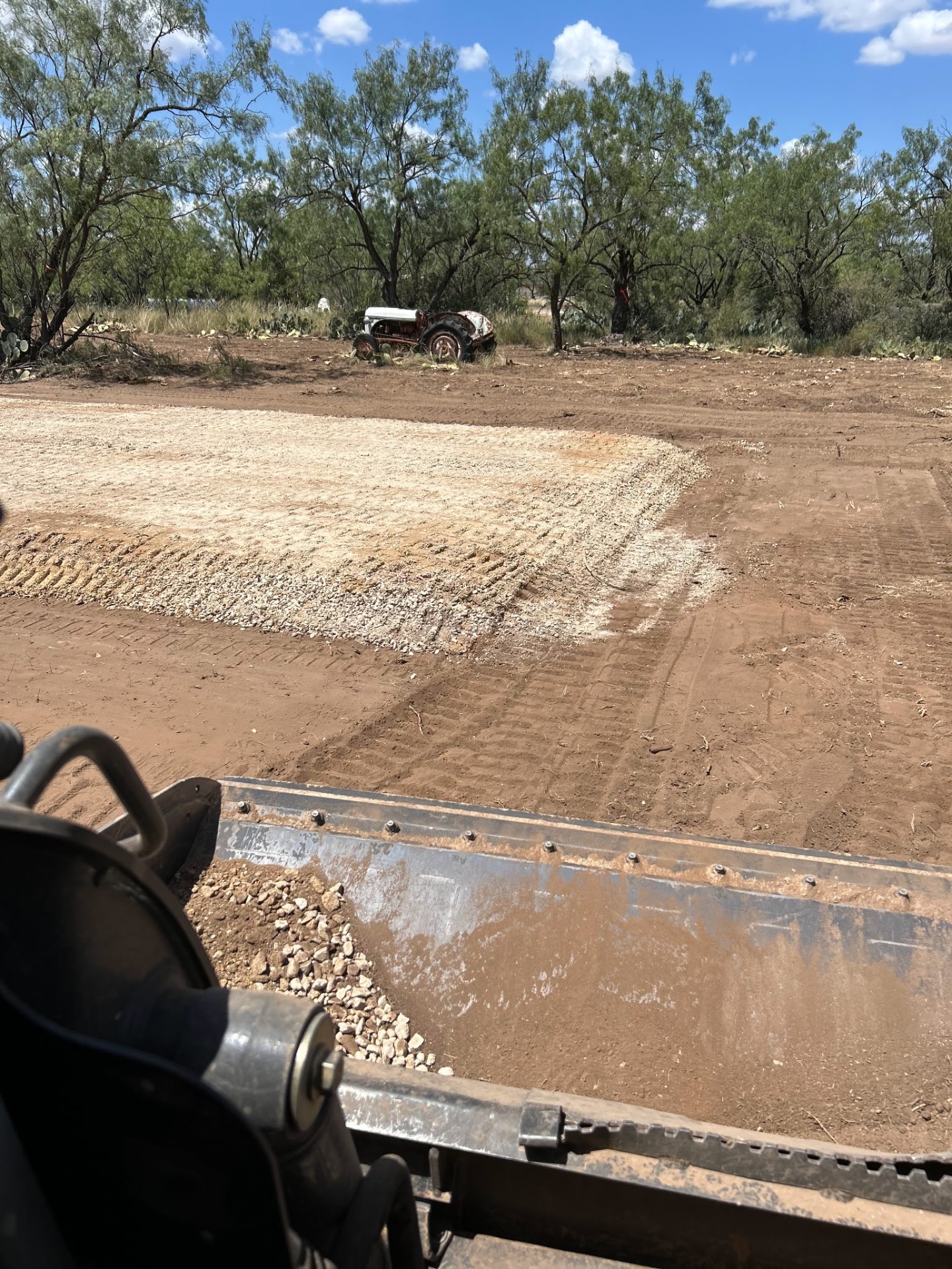 Compacted caliche house pad built near San Angelo, TX